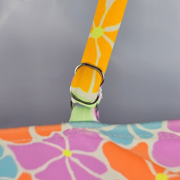 No Boundaries Size Med (7-9) Floral Print One Piece Cutout Front Adj Straps NWT - Picture 7 of 14